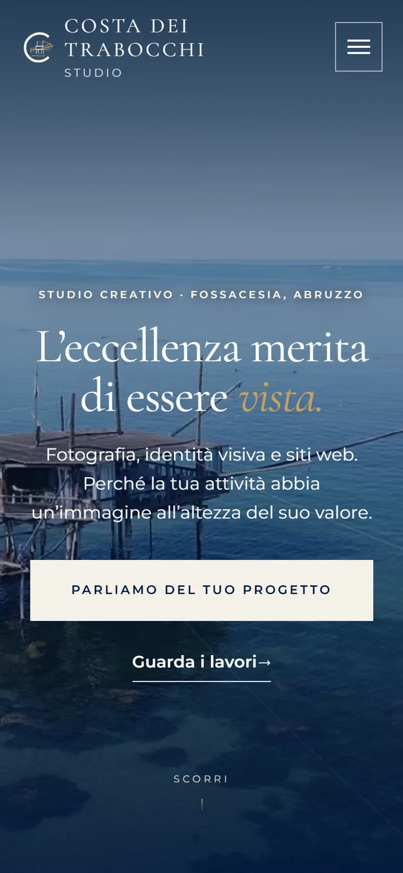 La home di Costa dei Trabocchi Studio su telefono